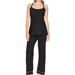 Cosabella Bella 2-piece Pajama Lounge Tank & Pants Set Black/Ivory Size M